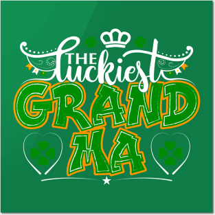 The Luckiest Grandma-Saint Patricks Day Tee Posters and Art
